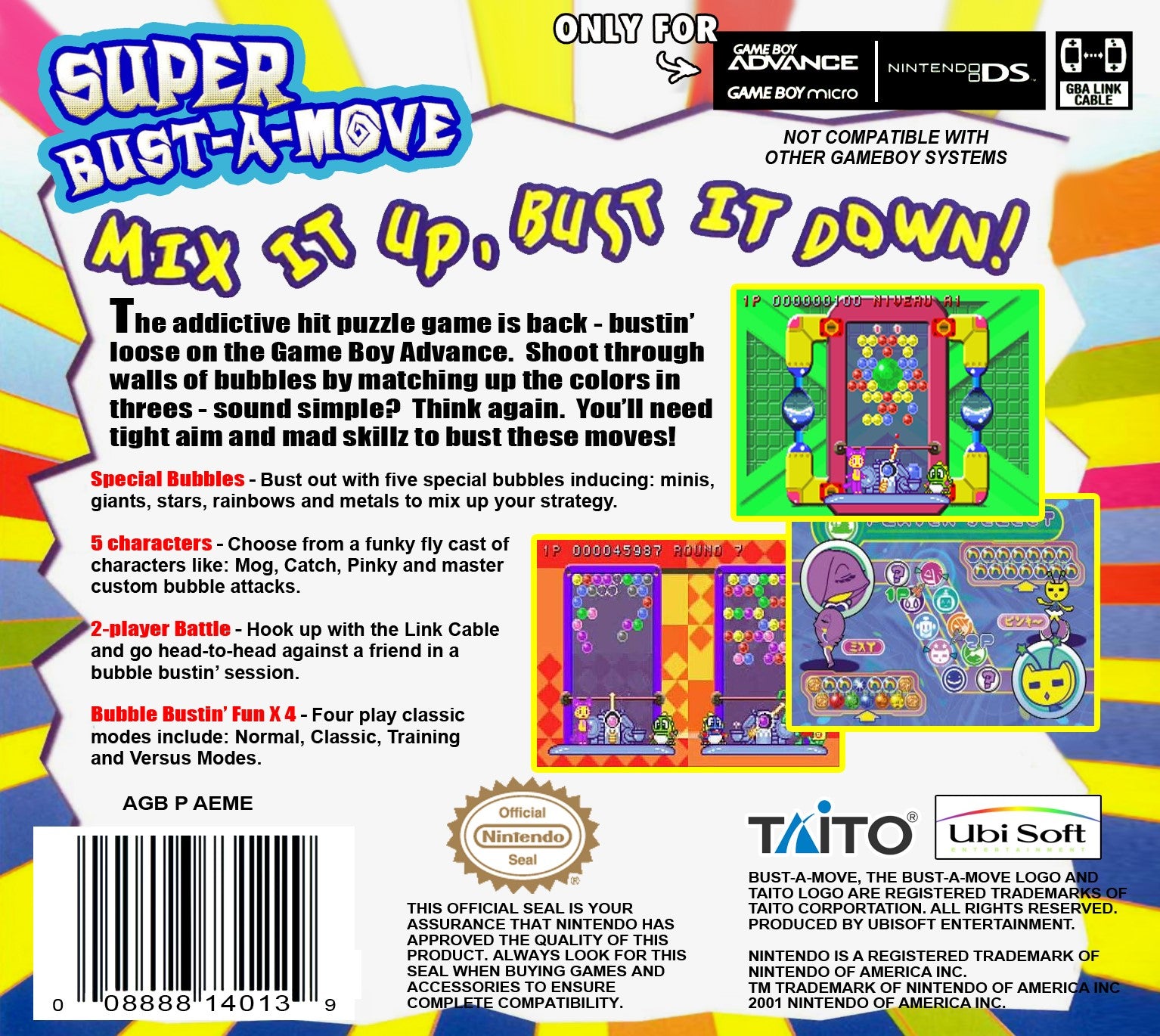 Super Bust-A-Move Game Boy Advance - Video Game - Used - CaveGamers - Image 2