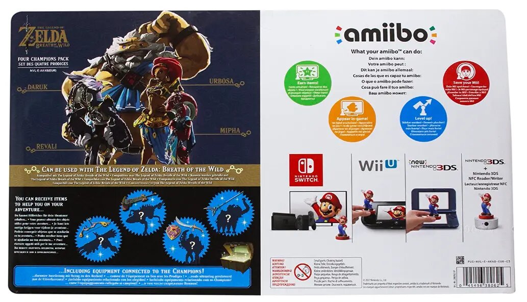 Urbosa, Revali, Mipha, Daruk - Legend of Zelda Breath of the Wild 4 Champions amiibo [Europe]