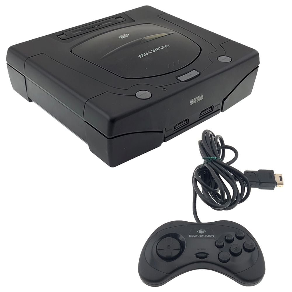 Sega Saturn Console - Black - Video Game System - Used - CaveGamers