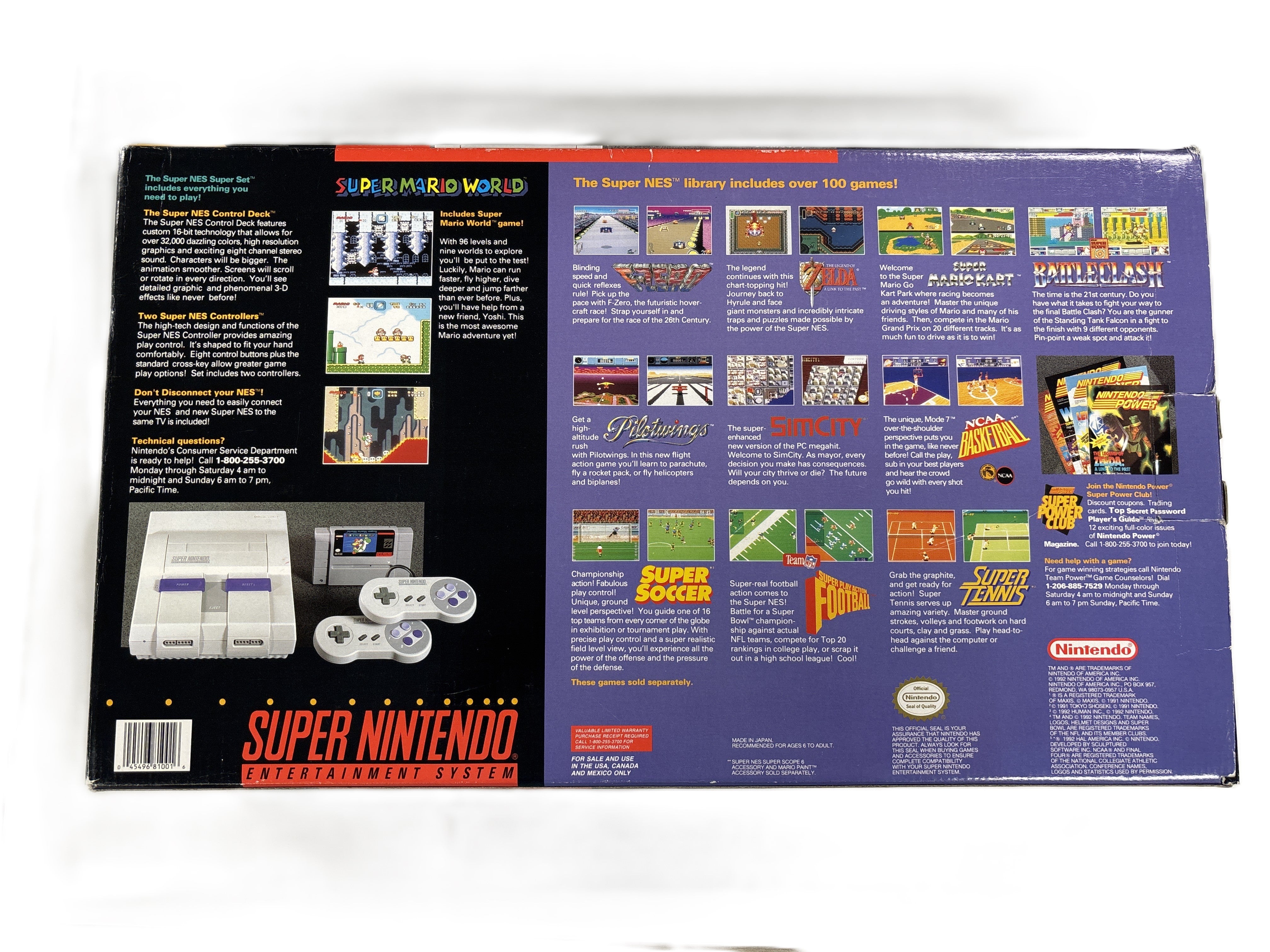 Super NES Super Set Nintendo Box & Manuals Only No Game or Styrofoam
