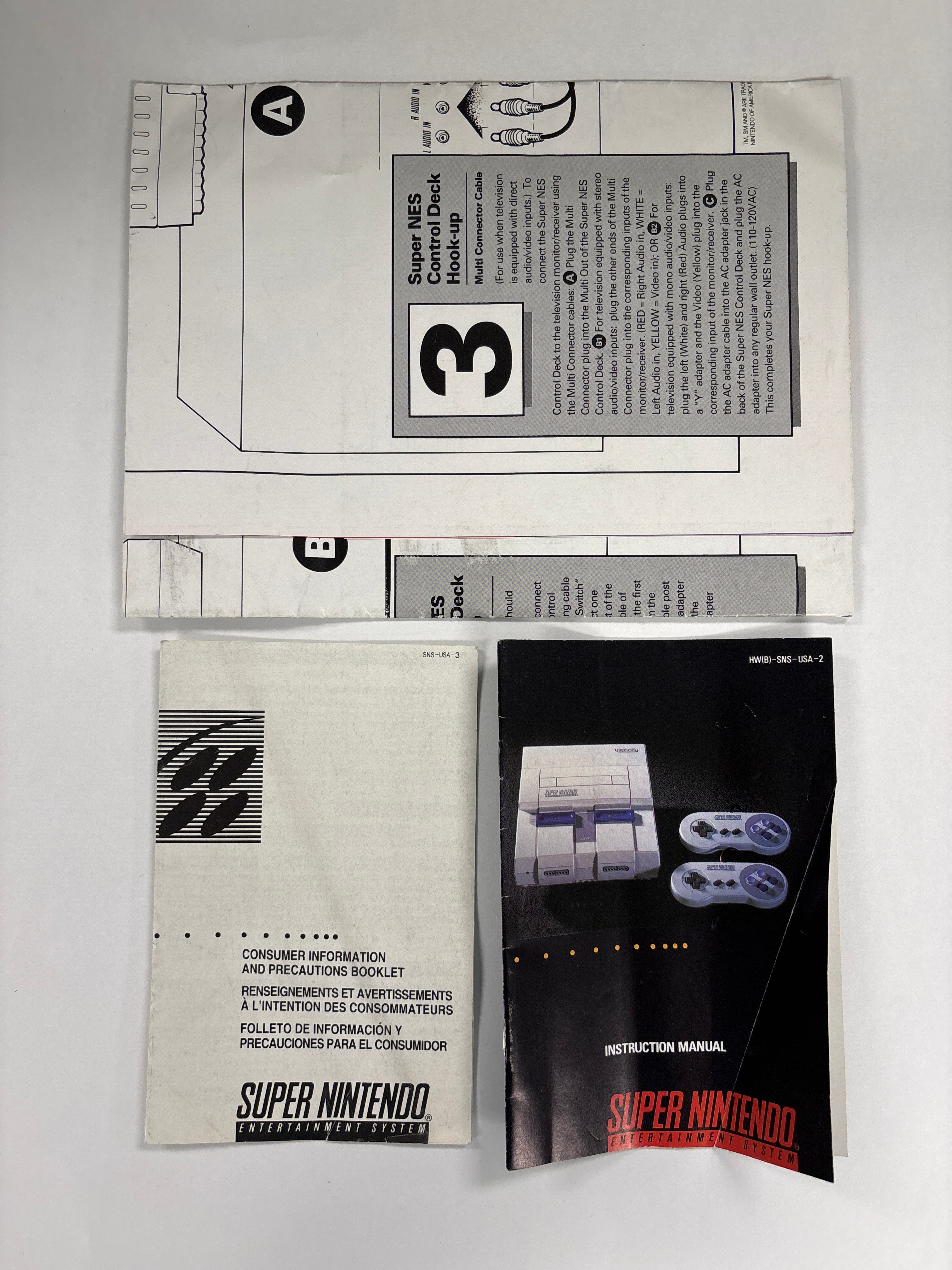 Super NES Super Set Nintendo Box & Manuals Only No Game or Styrofoam