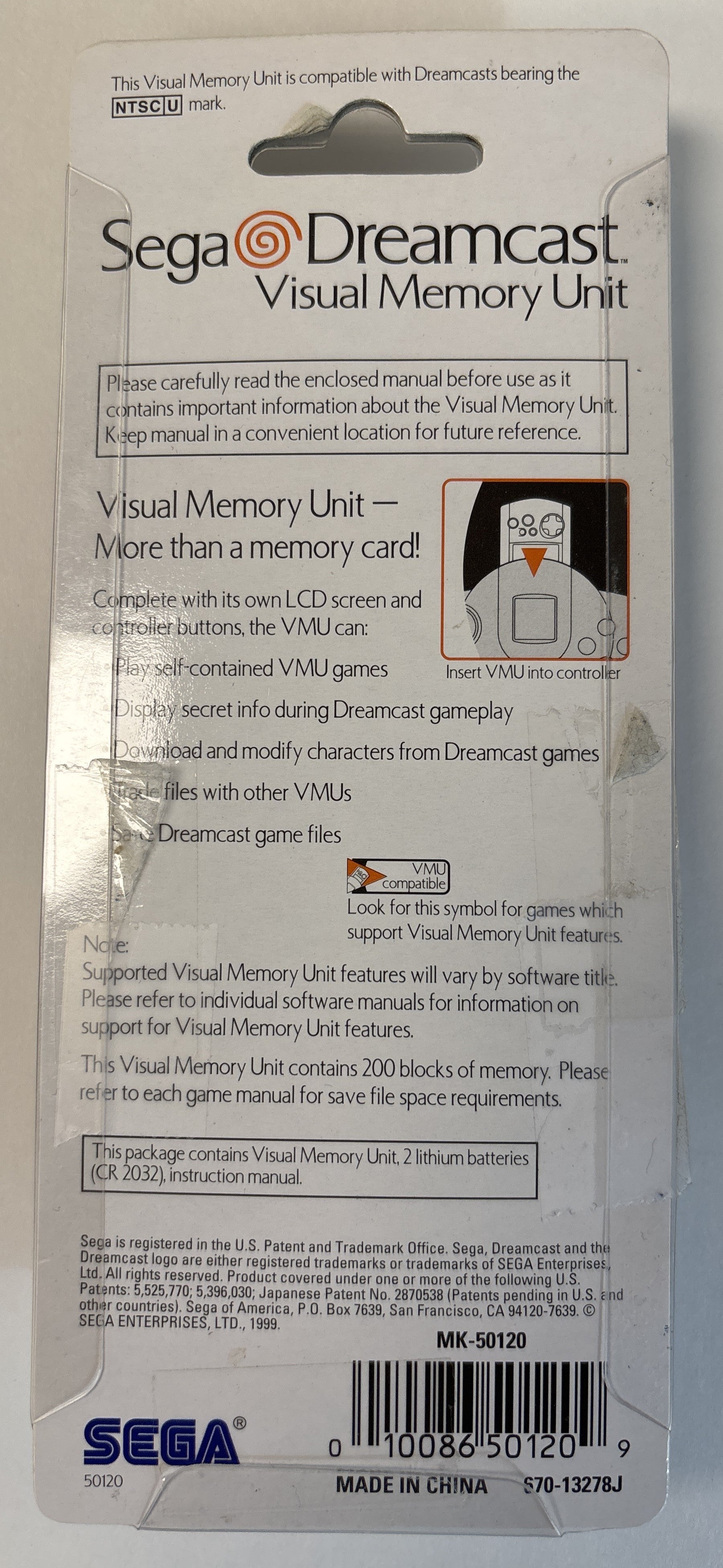 Sega Dreamcast Visual Memory Unit Gray Brand New & Factory Sealed!