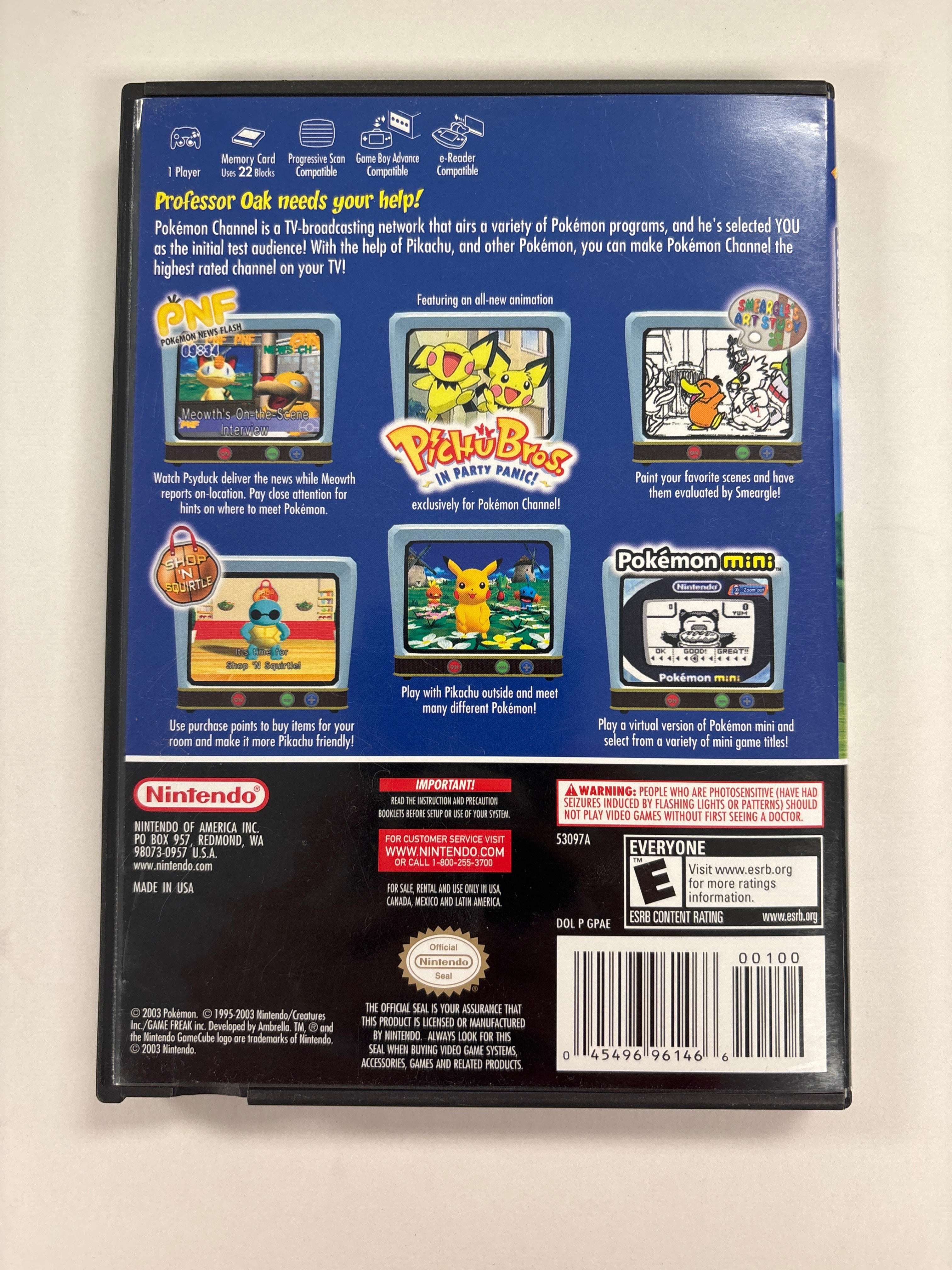 Pokemon Channel - GameCube Case & Manuals Only No Game