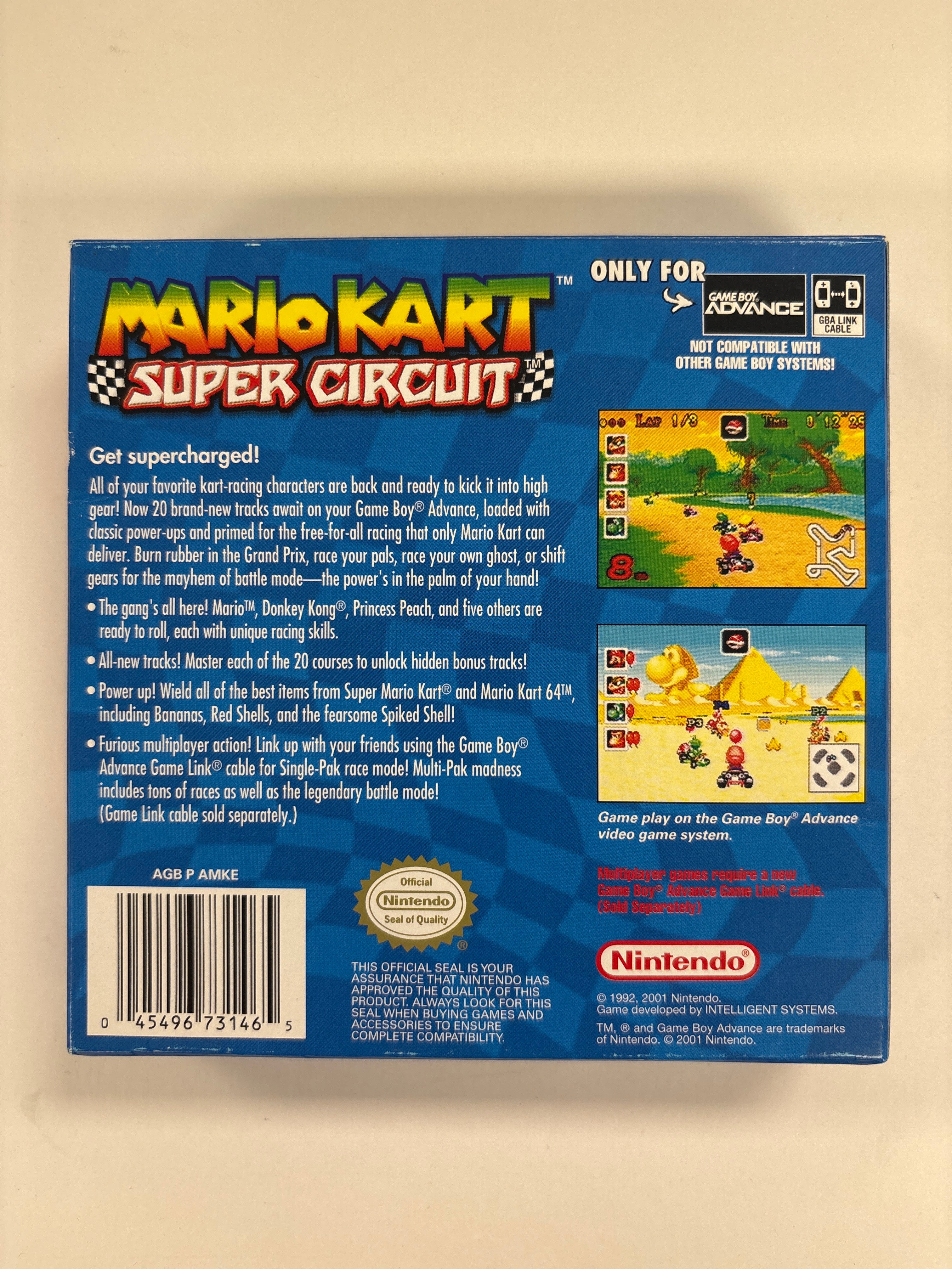 Mario Kart Super Circuit - Game Boy Advance Box & Manuals Only No Game