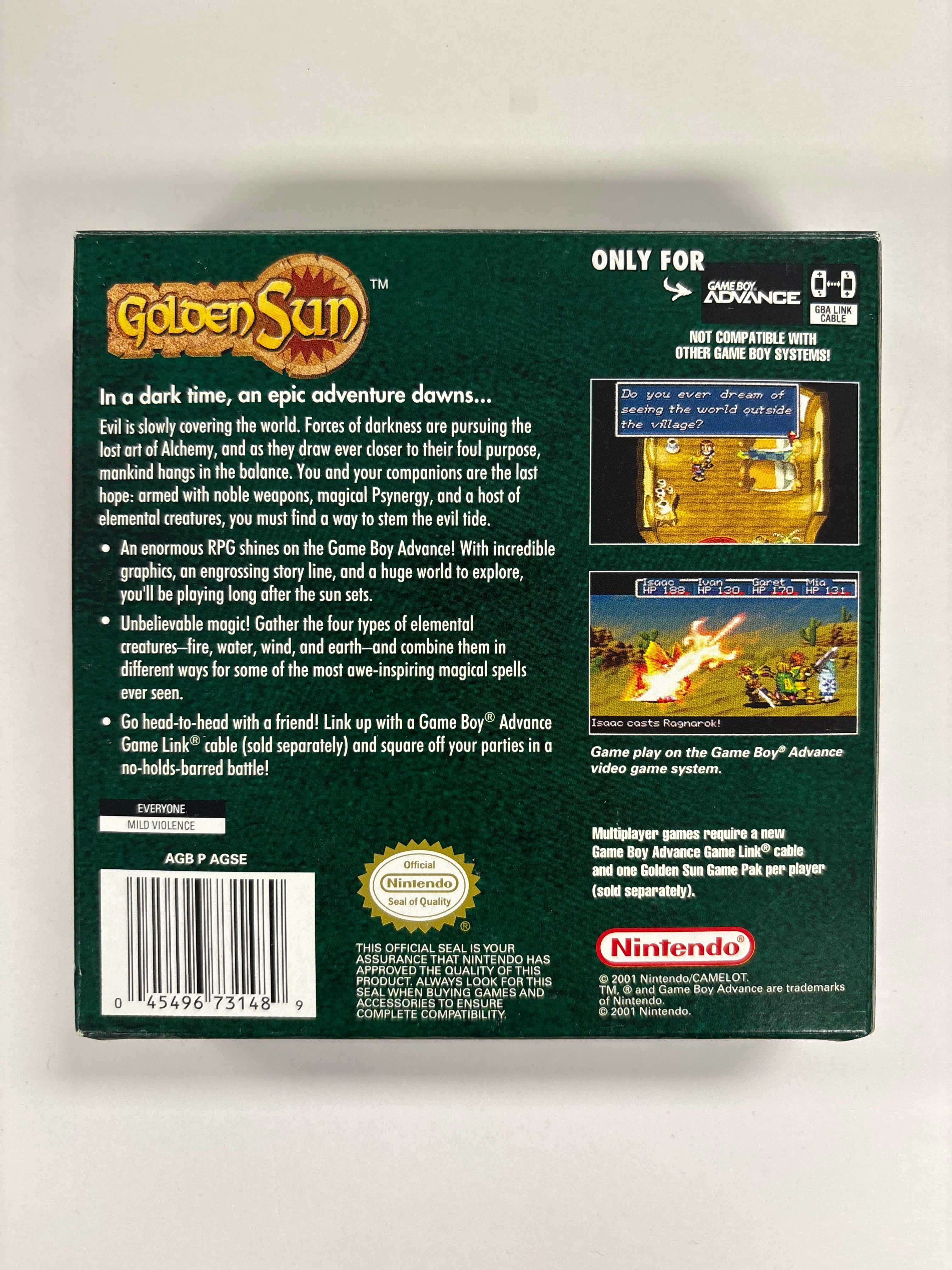 Golden Sun - Game Boy Advance Box & Manuals Only No Game