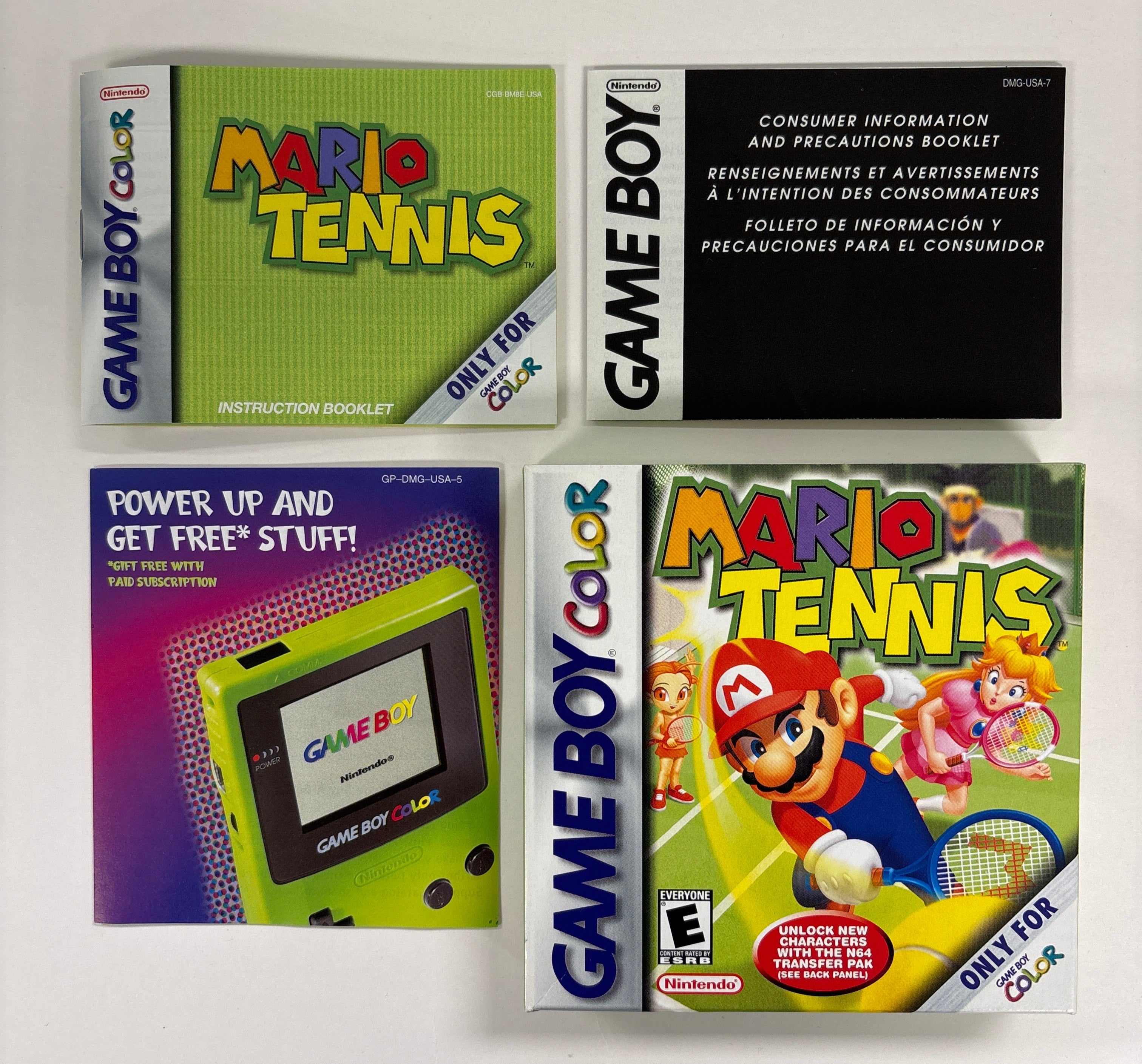 Mario Tennis - Game Boy Color Box & Manuals Only No Game