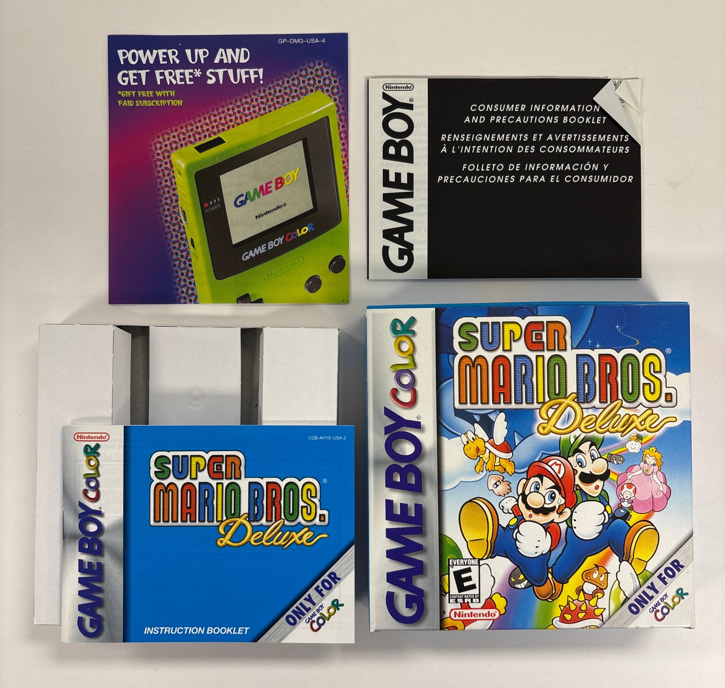 Super Mario Bros Deluxe - Game Boy Color Box & Manuals Only No Game