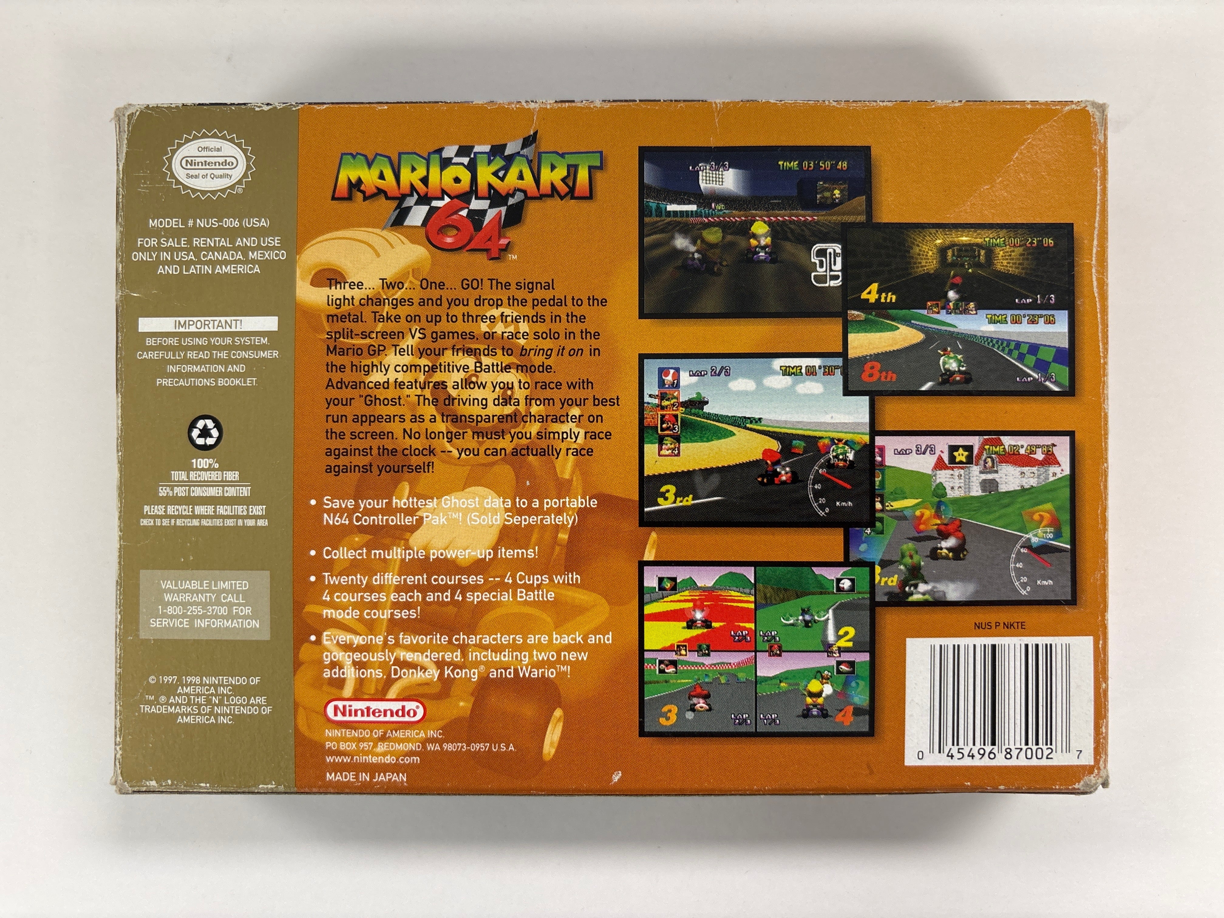 Mario Kart 64 - Nintendo 64 Box & Manual Only No Game