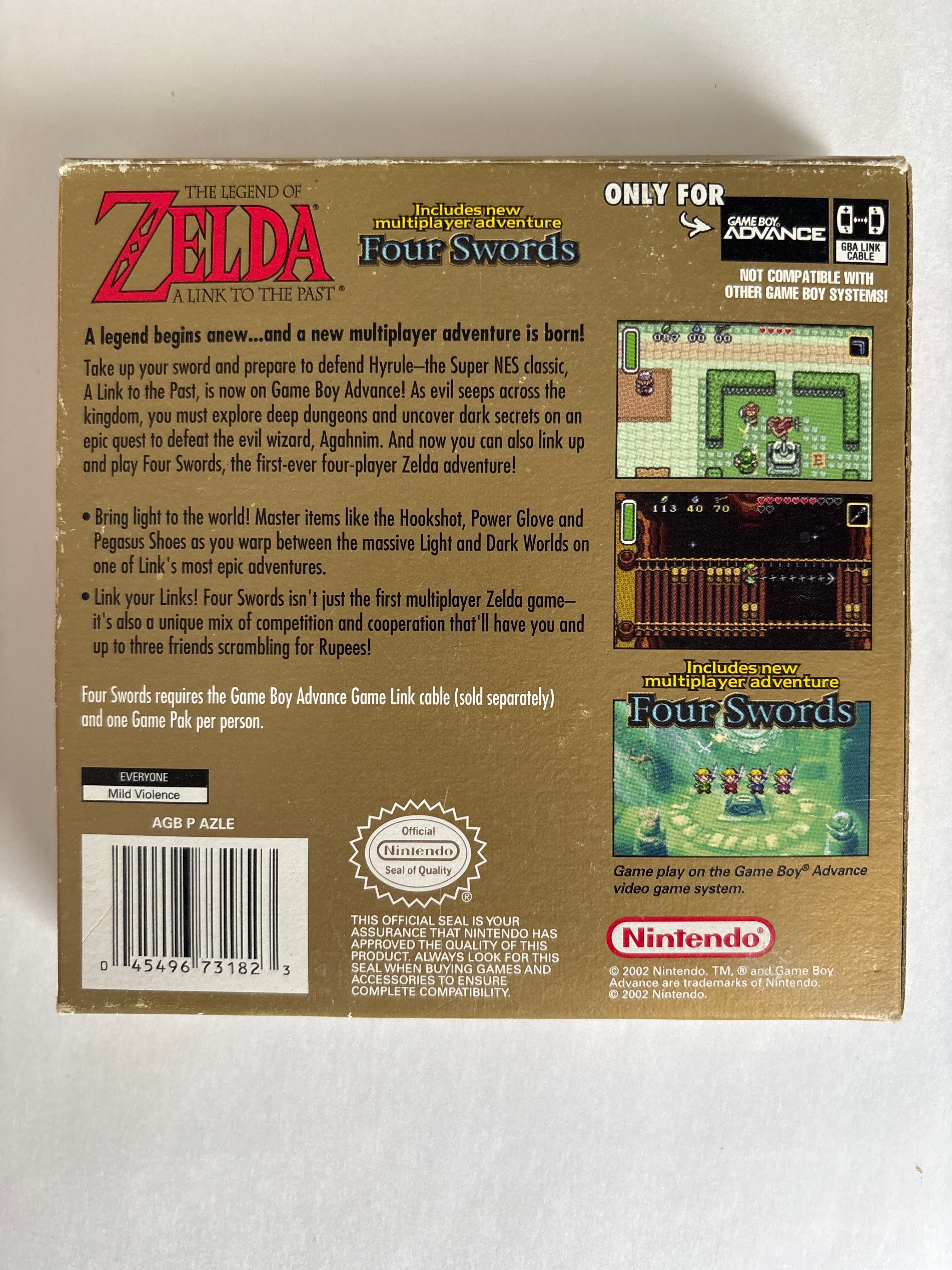 The Legend of Zelda: A Link to the Past Four Swords - Nintendo Game Boy Advance Box & Manuals Only No Game
