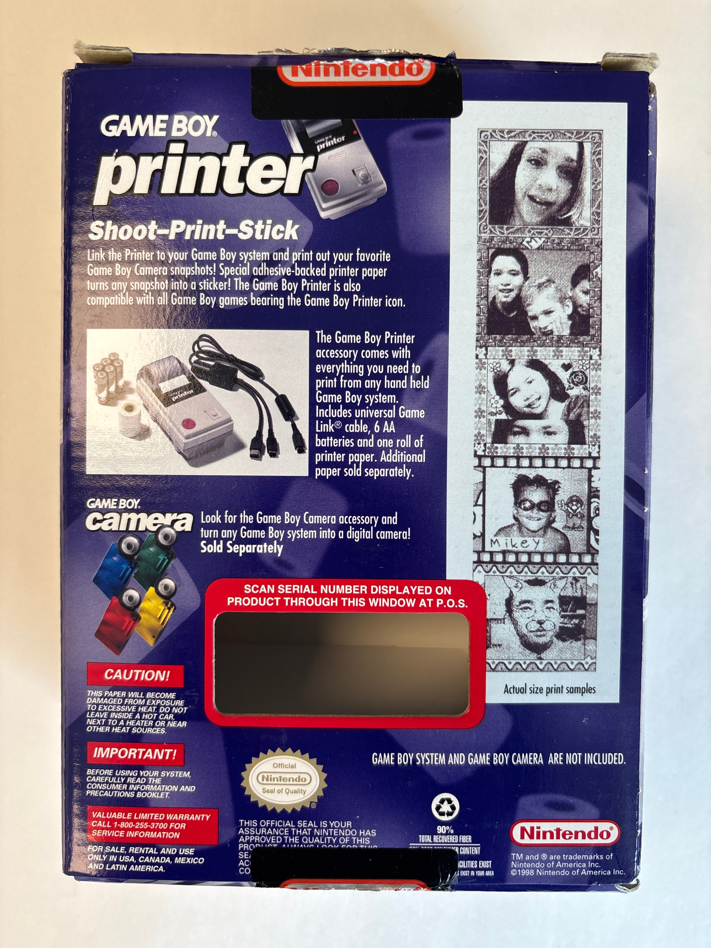 Nintendo Game Boy Printer Tested & Works Complete In Box!