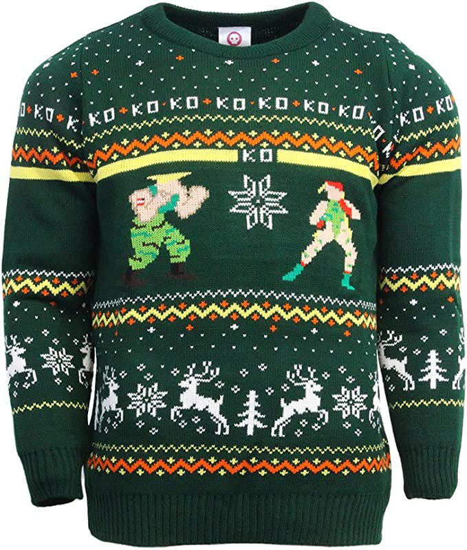 Street Fighter Guile vs Cammy Jumper / Ugly Christmas Sweater - XS