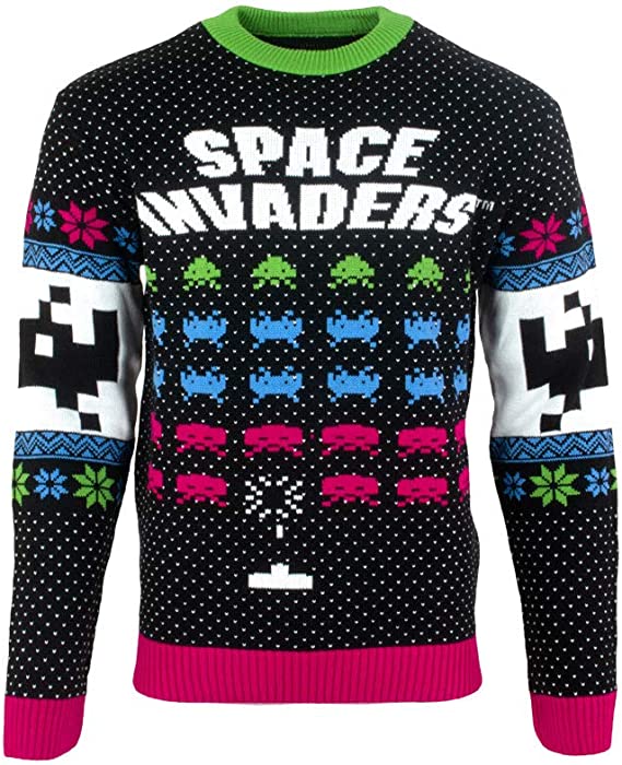 Space Invaders Jumper / Ugly Christmas Sweater - Small
