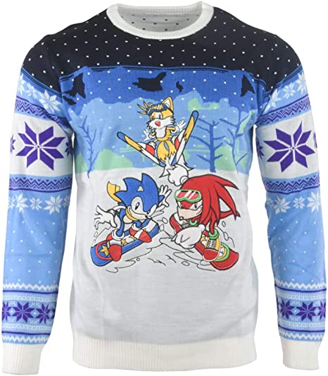 Sonic the Hedgehog Skiing Jumper / Ugly Christmas Sweater - Small