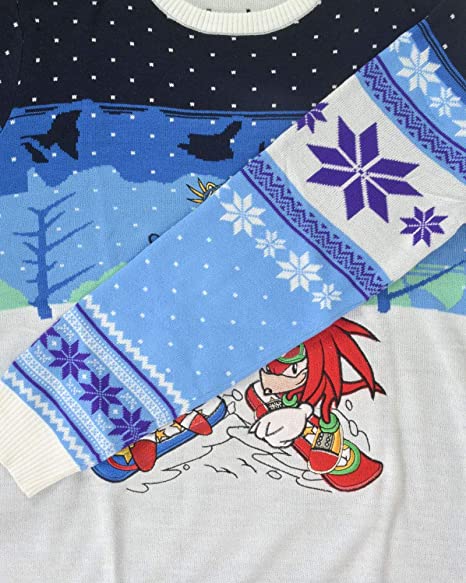 Sonic the Hedgehog Skiing Jumper / Ugly Christmas Sweater - Small