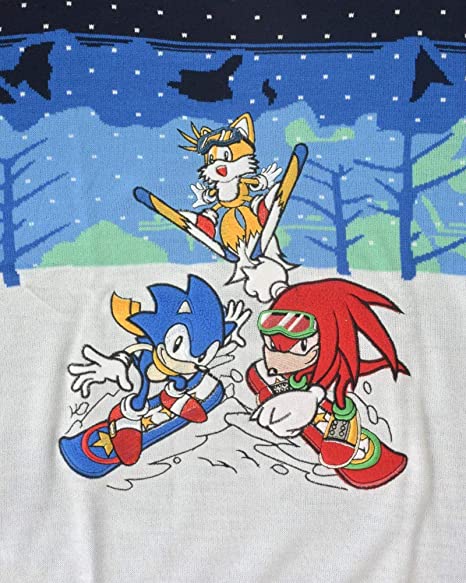 Sonic the Hedgehog Skiing Jumper / Ugly Christmas Sweater - Small
