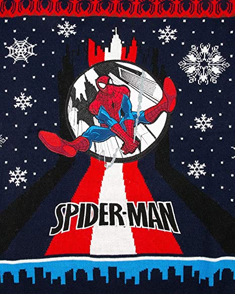 Marvel Spider-Man Swinging Jumper / Ugly Christmas Sweater - Medium