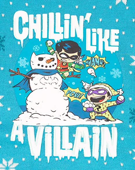 DC Comics 'Chillin like a Villain' Kids Jumper / Ugly Christmas Sweater - Ages 5-6