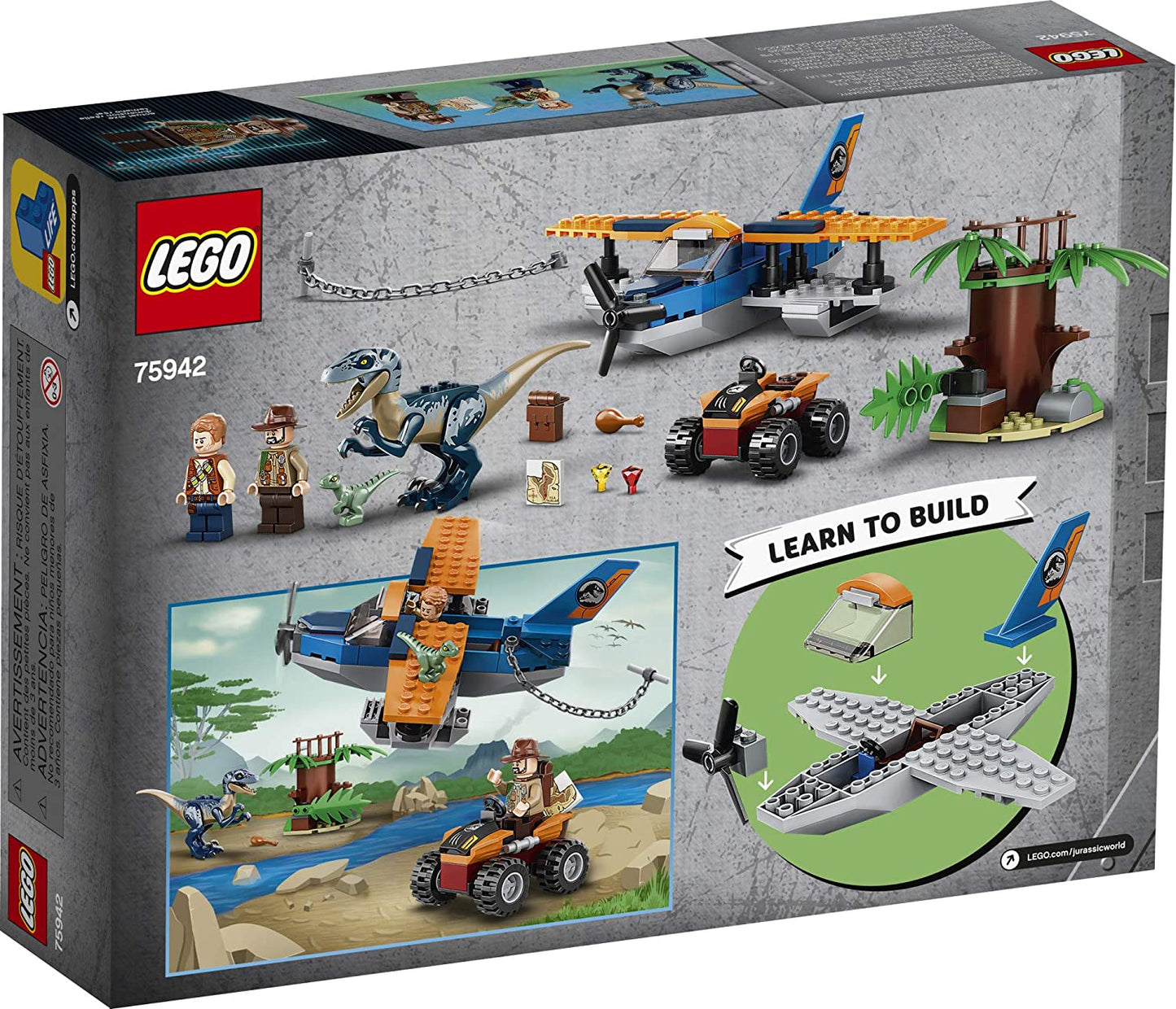LEGO Jurassic World Velociraptor: Biplane Rescue Mission 75942