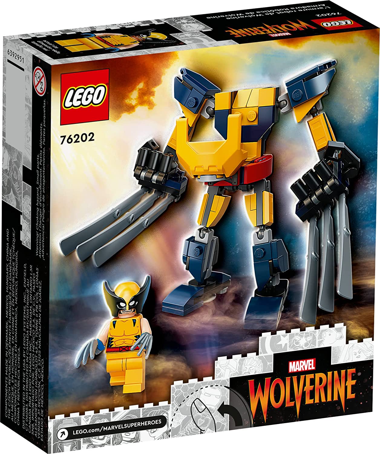 LEGO Marvel Wolverine Mech Armor 76202 Building Kit; Collectible Mech and Minifigure for Wolverine Fans Aged 7+ (141 Pieces)