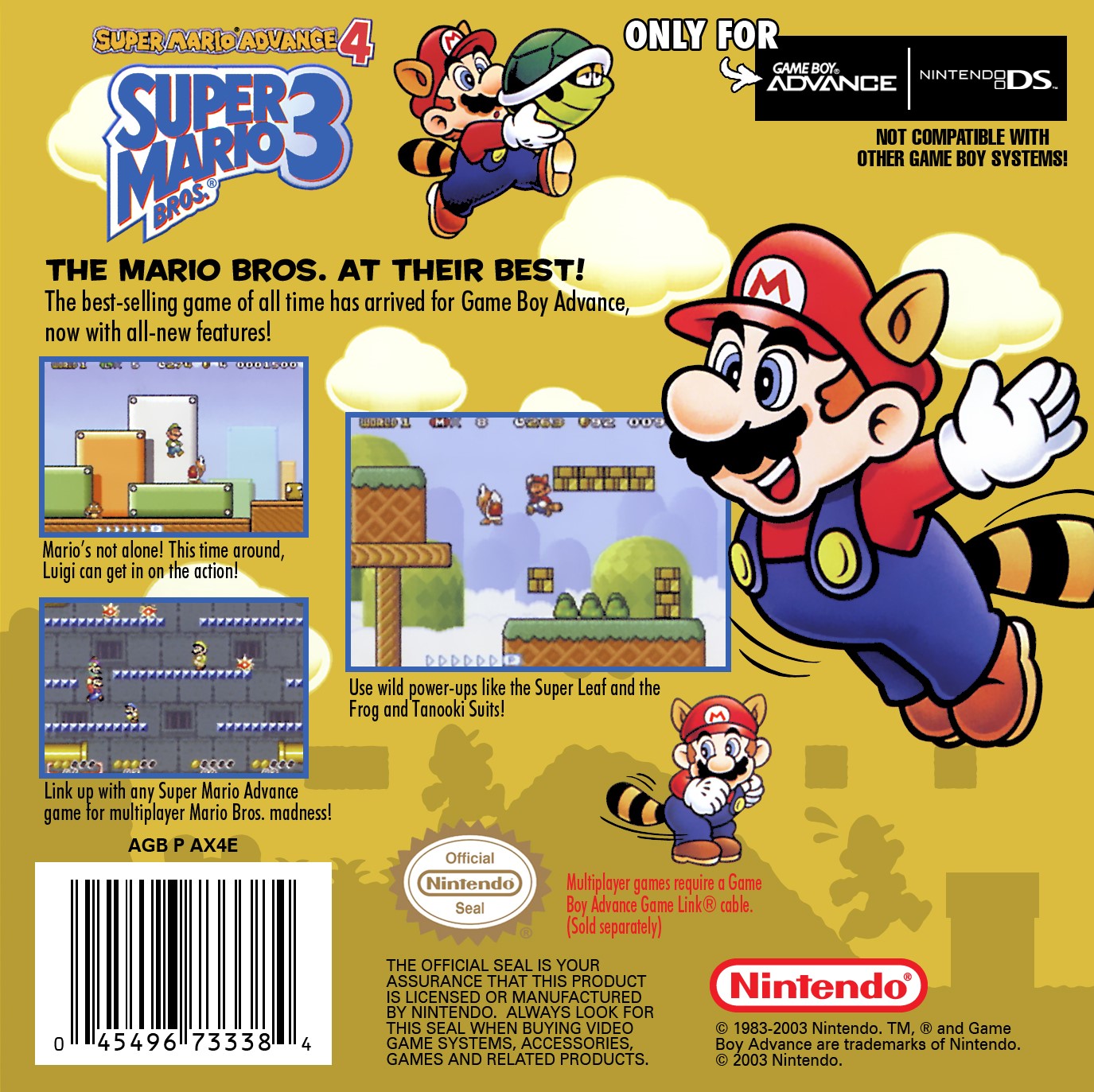  Super Mario Advance 4: Super Mario Bros 3 : Nintendo: Video  Games