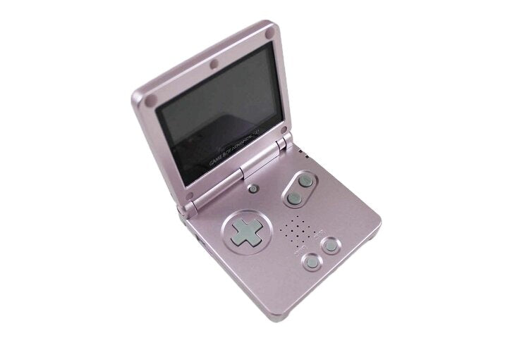 Pearl Pink Gameboy Flip Up GBA SP Pearl Pink AGS-101 GBA CaveGamers