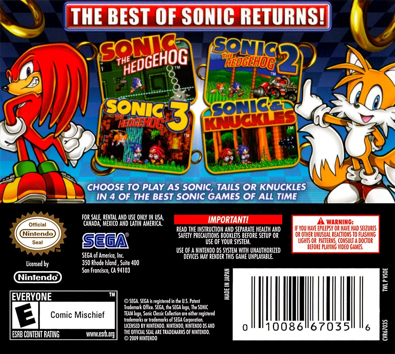 Sonic Classic Collection | DS | CaveGamers