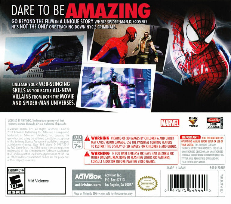 The amazing spider man on sale 2 nintendo 3ds