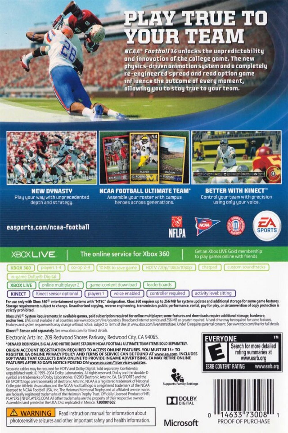 NCAA Football 14 Xbox 360 CaveGamers